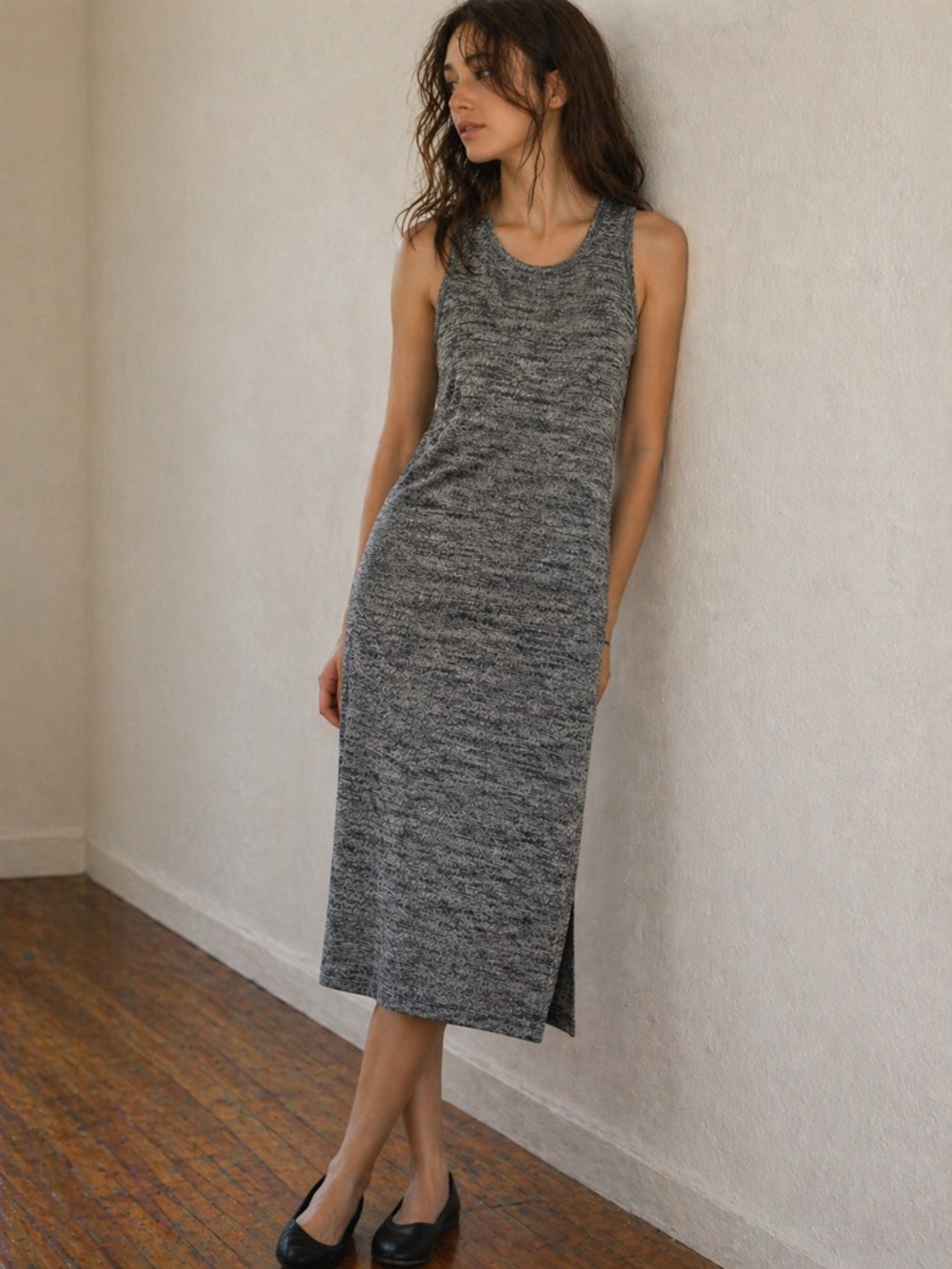 NWT GAP Gray Knit Maxi Dress Women’s Small Tie Front Cutout Sleeveless Casual